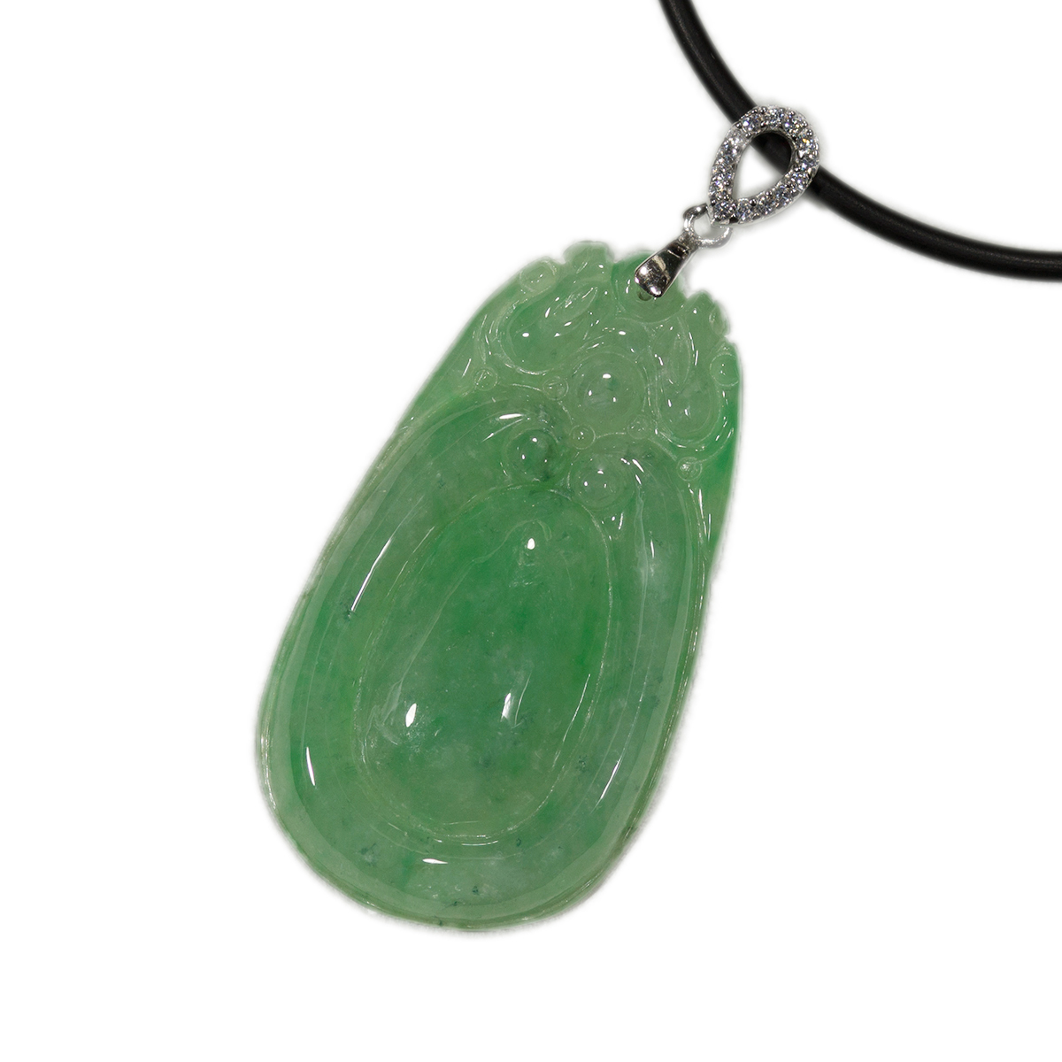 钰达翡翠福贝项坠玉福冰种福在眼前玉吊坠翠绿冰种a货玉项坠ab91