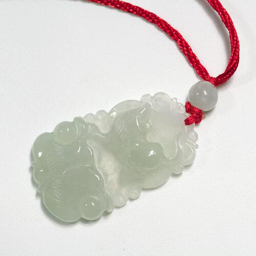 钰达翡翠生肖鼠项链冰种吊坠