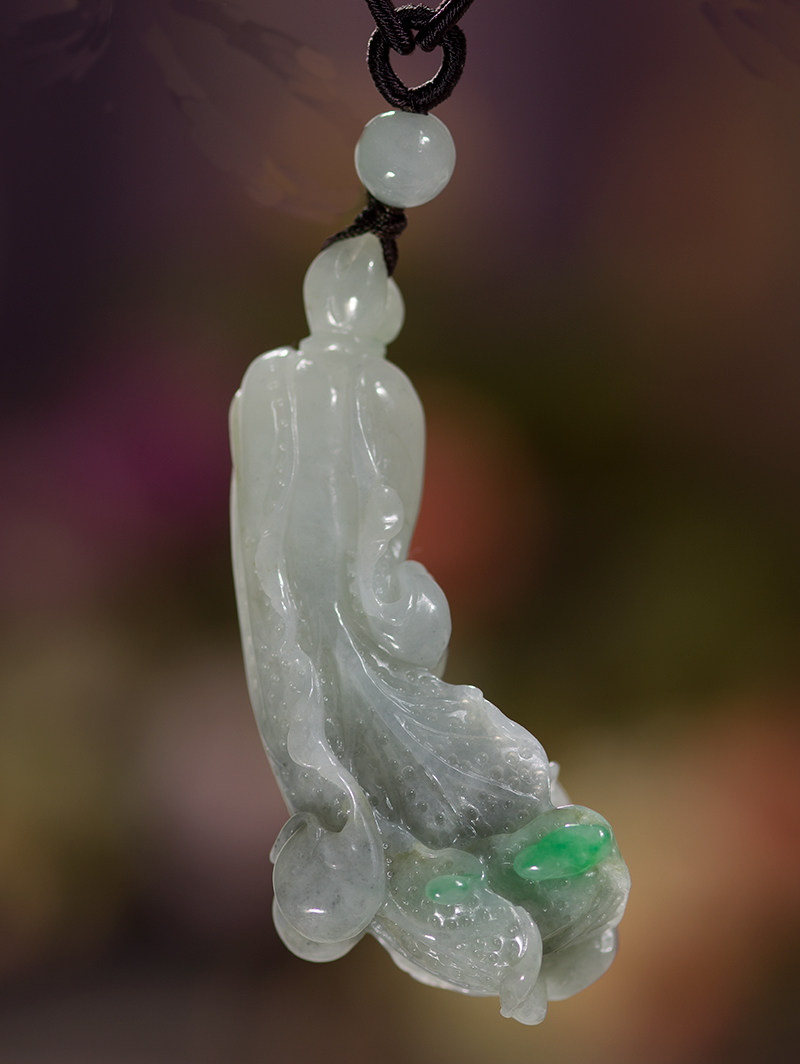 钰达翡翠白菜项坠 立体玉白菜挂件 玉吊坠A货翡翠玉挂坠 bcg