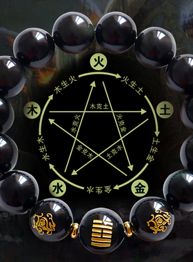 五行属水的饰品天然黑曜石