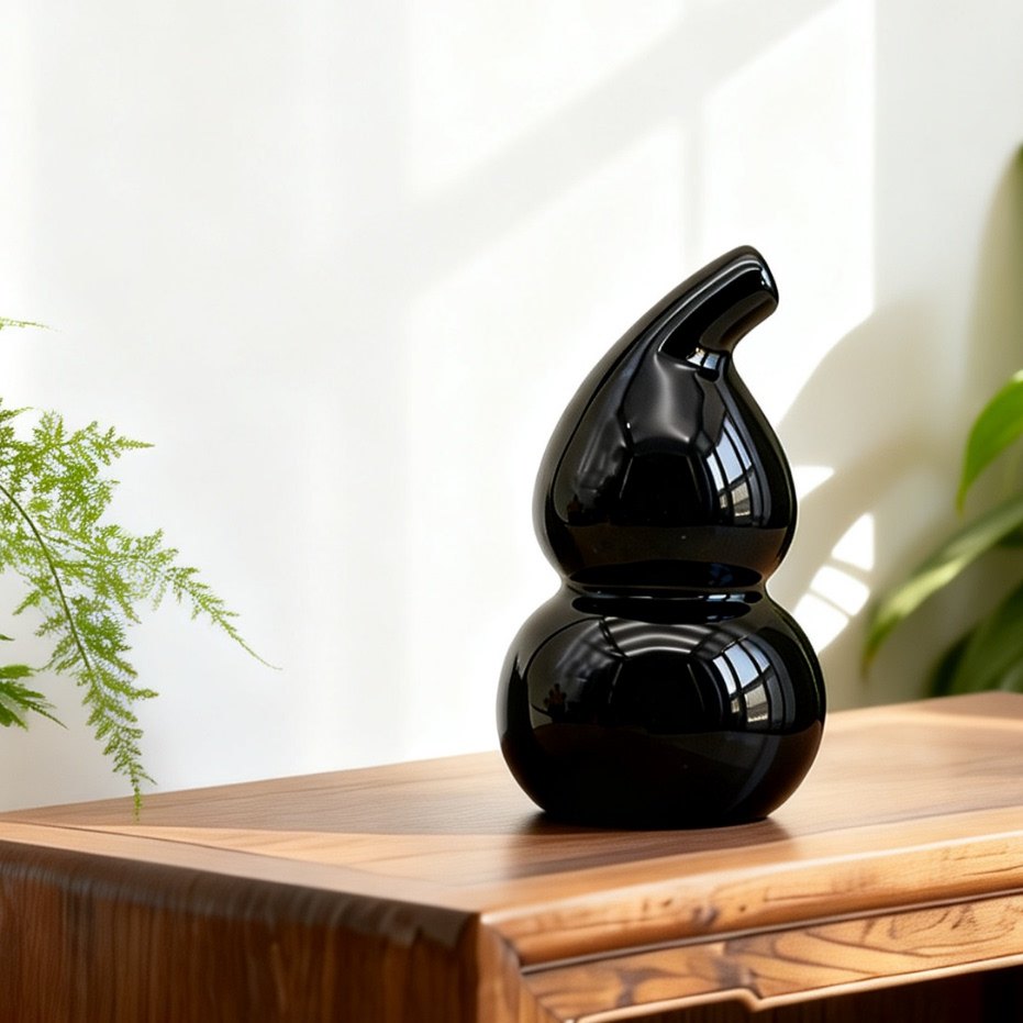 天然黑曜石葫芦摆件彩虹眼水晶家居客厅玄关办公室桌面吉祥物礼物,家居饰品,桌面摆件,淘宝优惠券,粉丝福利购,淘宝优惠卷