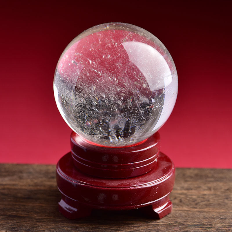 一物一图天然白水晶球摆件家居摆件装饰品办公店铺开业水晶饰品