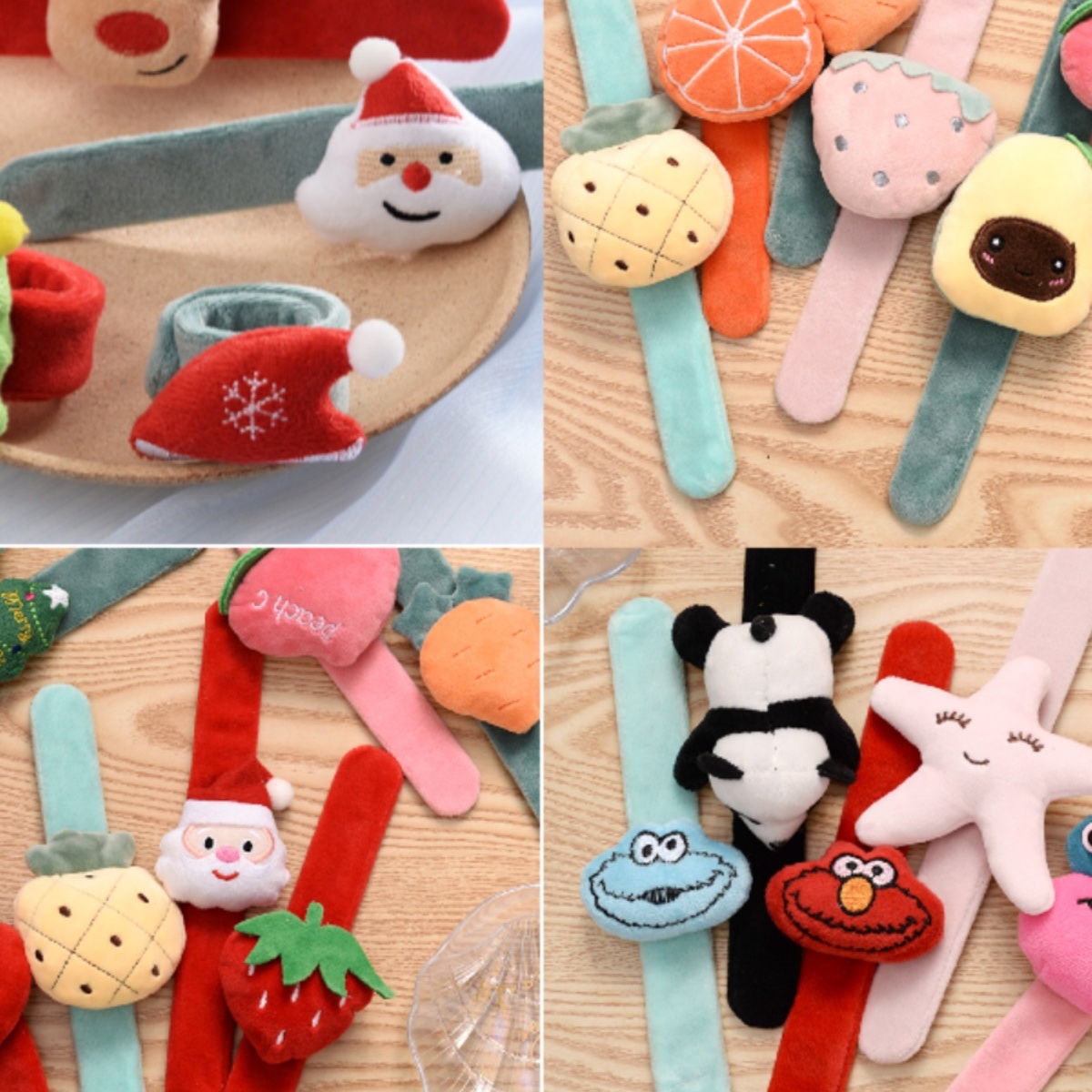 日韩可爱啪啪圈手环女头饰手腕带饰品毛绒卡通拍拍圈公仔儿童玩偶