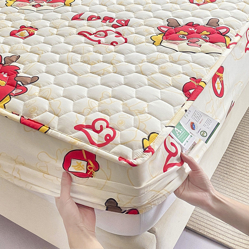 龙年新款床笠全棉防水夹棉抗菌儿童单全包席梦思床垫保护罩套宿舍
