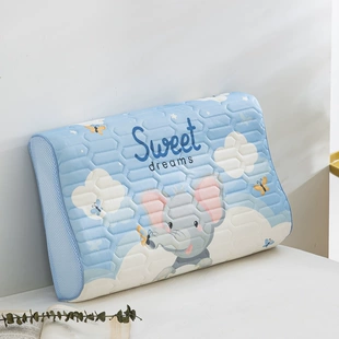 夏季 儿童枕头套单个宝宝记忆枕头内胆套 冰丝乳胶枕套30x50一对装