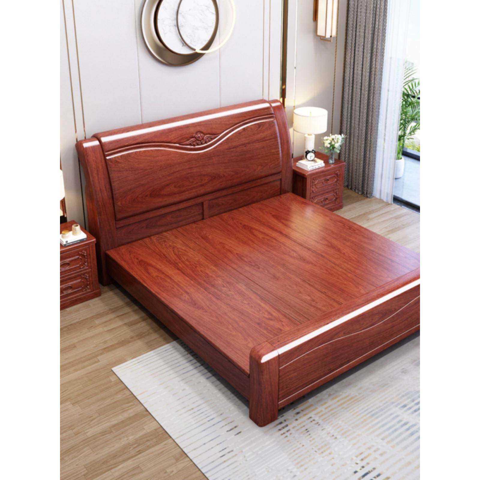实木床家用金花梨木中式高档主卧室1米8婚床1米5菠萝格木红木大床