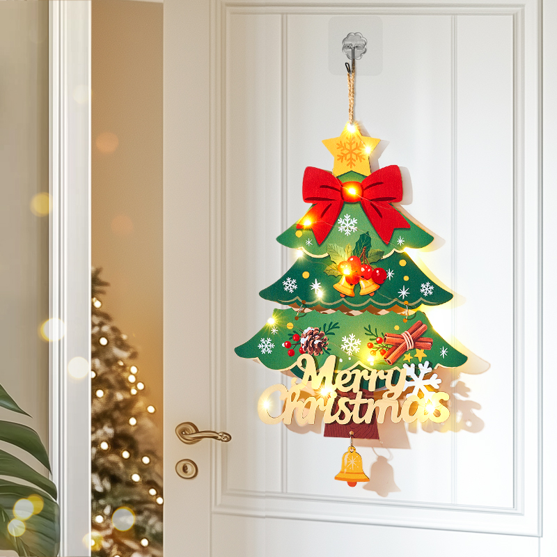 卧室门圣诞装饰木质挂件可出片
