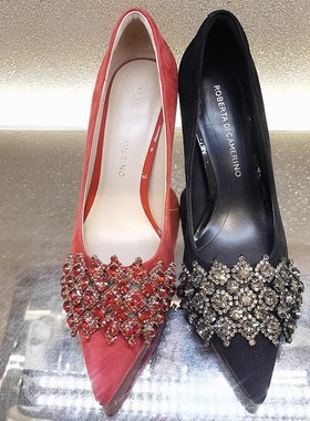 专柜正品 Roberta诺贝达女鞋RS237201水钻气质春款单鞋 高跟鞋