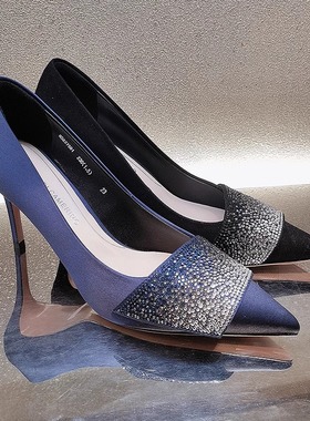 正品Roberta诺贝达女鞋 2023春款单鞋 高跟鞋水钻 RS237501