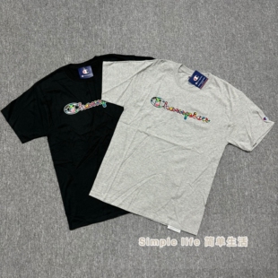 美版Champion 冠军男女情侣世界国旗图案印花圆领短袖T恤GT23H