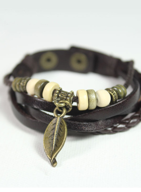 树叶子串珠韩版学生森系礼物手链