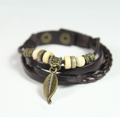 树叶子串珠韩版学生森系礼物手链