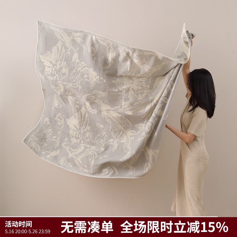 尚塞布艺高级轻奢风高端别墅样板房客厅沙发毛毯午睡保暖盖毯子