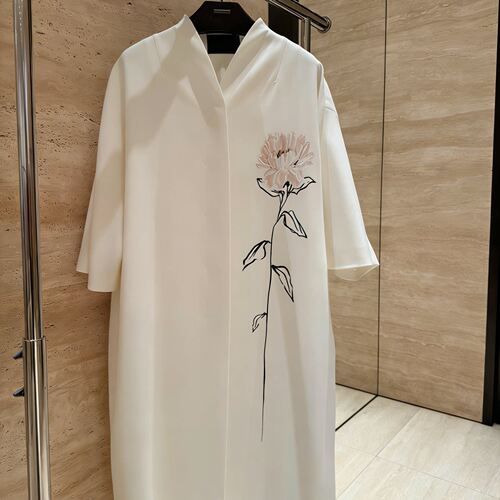 GIADA迦达白色宽松女时尚大衣