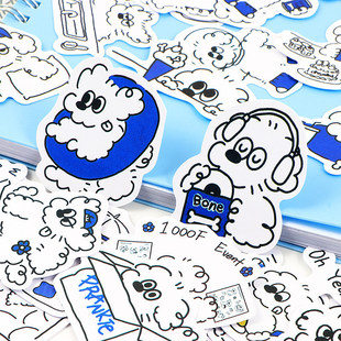 饰 手帐笔记本贴纸卡通电脑65张淘气小狗可爱DIY手机相册拉杆箱装