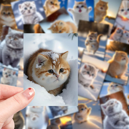 萌猫咪贴纸diy可爱ins儿童贴画