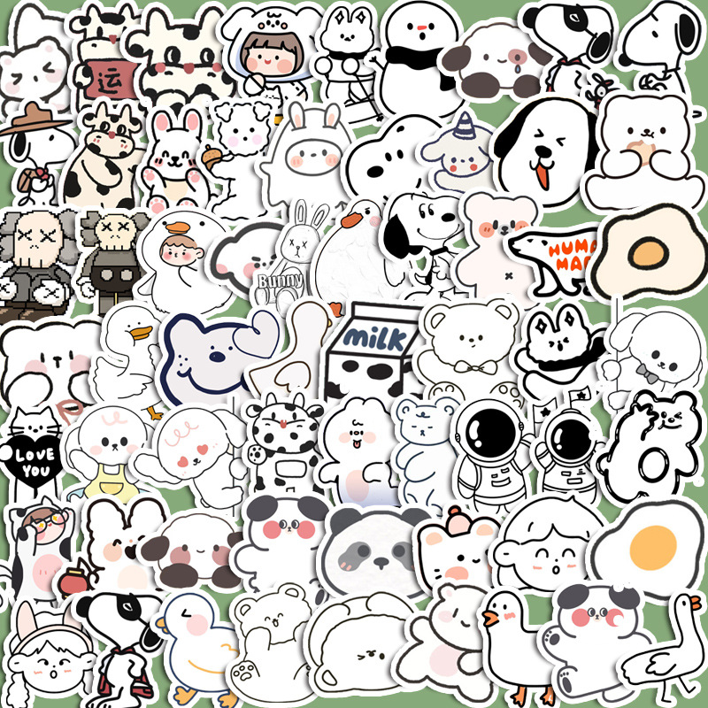 ins可爱小熊兔子手账贴纸手帐装饰防水儿童贴画宇航员水杯手机壳