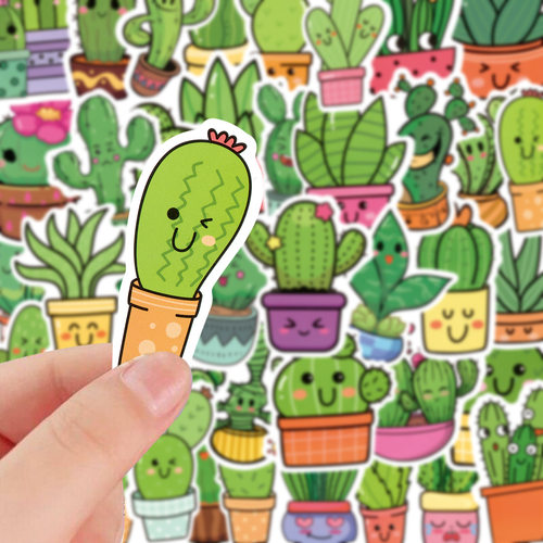 仙人掌贴纸清新相册水杯电脑装饰