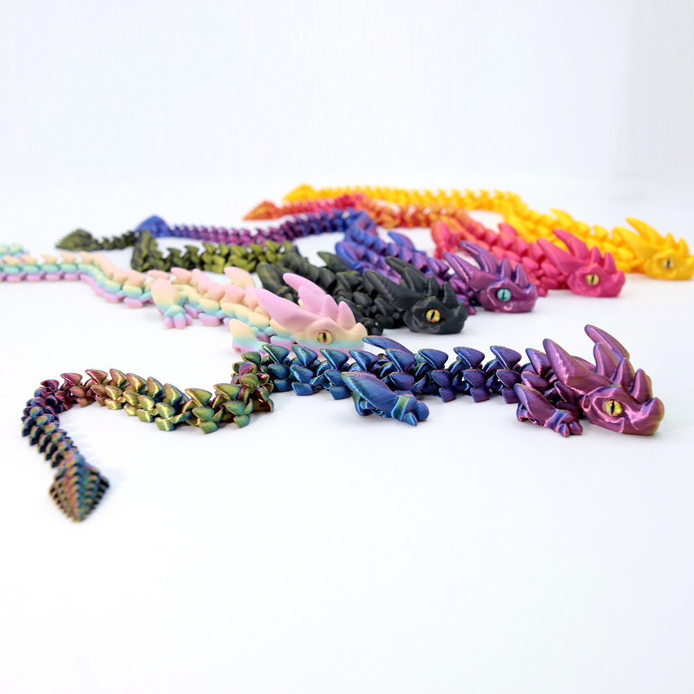 3D打印鳞甲中国龙男孩儿童玩具摆件关节可动手办动物模型模型大全