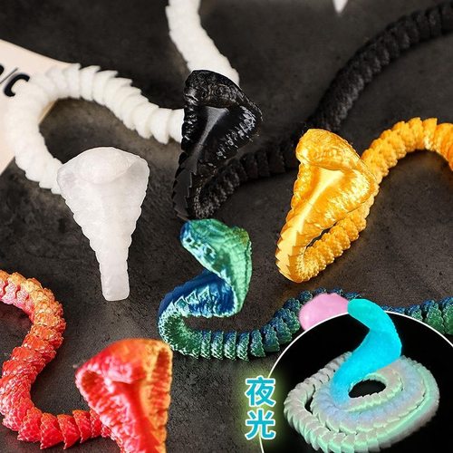 3d打印眼镜蛇蝰蛇蟒蛇响尾蛇儿童玩具可动装饰品摆摊摆件礼物手办