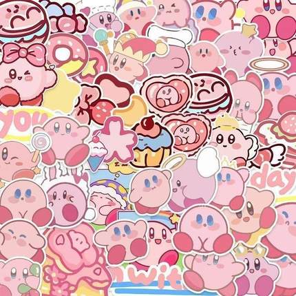 星之卡比贴纸卡通可爱笔记本电脑手机壳ipad水杯装饰DIY儿童贴画