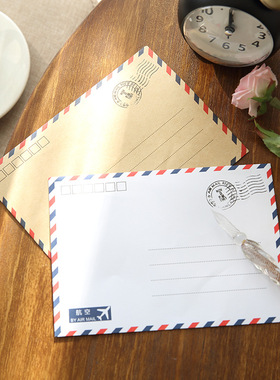 航空信封明信片卡片贺卡保护牛皮纸白色信封情书复古欧式不可邮寄