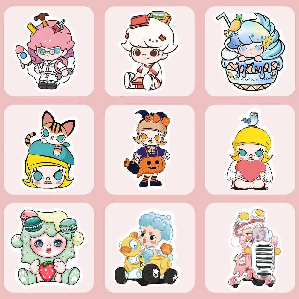 卡通泡泡玛特贴纸高颜值卡通可爱手帐手机壳平板diy日记相册贴画