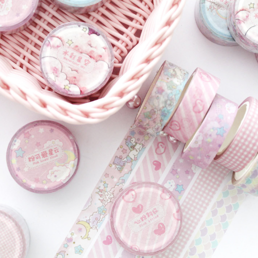 粉色少女心可爱和纸胶带手帐笔记本装饰整卷爱心独角兽手帐素材,文具电教/文化用品/商务用品,胶带/胶纸/胶条,淘宝优惠券,粉丝福利购,淘宝优惠卷