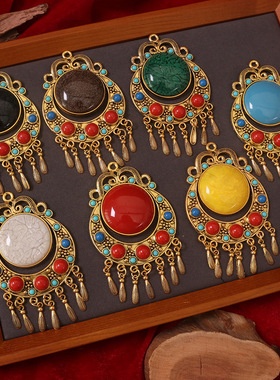 复古民族风流苏吊坠合金电镀气质l国风服装配饰蒙古族藏族额饰女