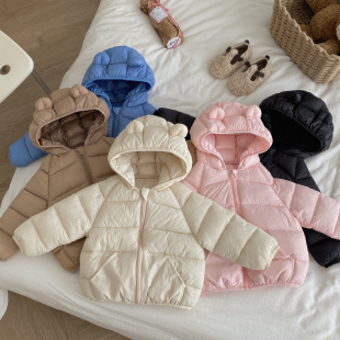 宝宝轻薄短款羽绒棉服男童女童连帽棉袄婴儿秋冬棉衣小童新款外套