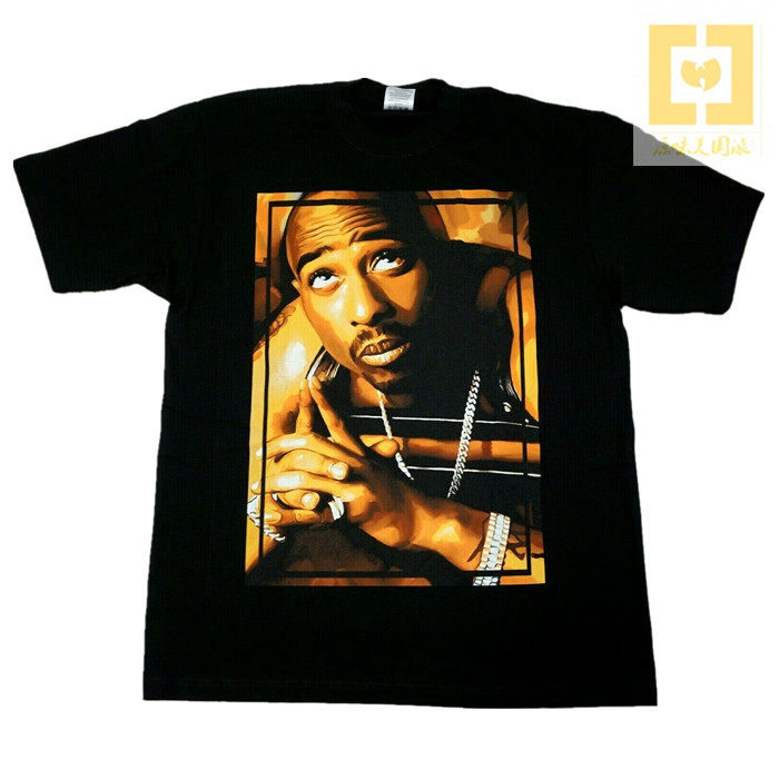 美国购2Pac West Coast美式小领口短袖T恤 HipHop|说唱|街舞|BBOY