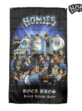 美国进口HOMIES BOCA地下派对街舞HIPHOP说唱BBOY大尺寸墙饰挂布