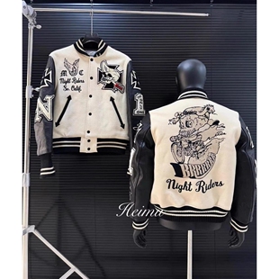 黑木出品东洋骷髅骑士棒球服Cleanfit风格修身立领vibe短款外套男