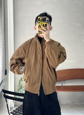 T08原版质量藏蓝色棕色黑色棒球服夹克