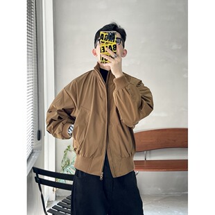 T08原版质量藏蓝色棕色黑色棒球服夹克