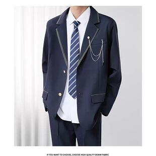 上野原创日系西装学院风DK西服外套制服班服校供感预备校服2026年