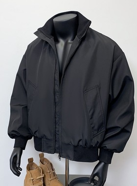 T08原版质量藏蓝色棕色黑色棒球服夹克