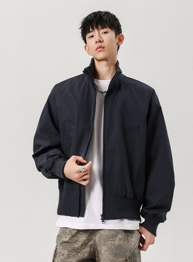 T08原版质量藏蓝色棕色黑色棒球服夹克