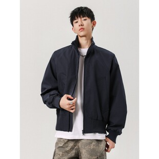 T08原版质量藏蓝色棕色黑色棒球服夹克