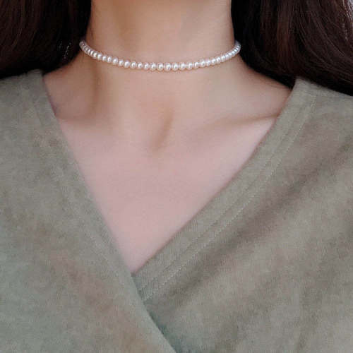 赫本风天然小珍珠锁骨链颈链