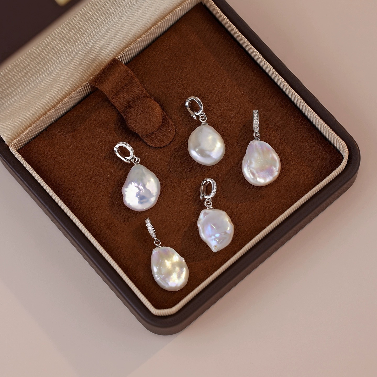 特价清仓！炫彩巴洛克淡水珍珠s925纯银万能扣项链吊坠简约气质女