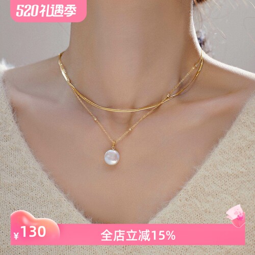 白百何同款高品质巴洛克珍珠项链