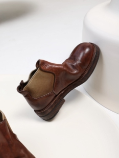 高端水洗马皮粗跟厚底烟筒靴切尔西短靴踝靴女秋冬 InkingPot彭姐