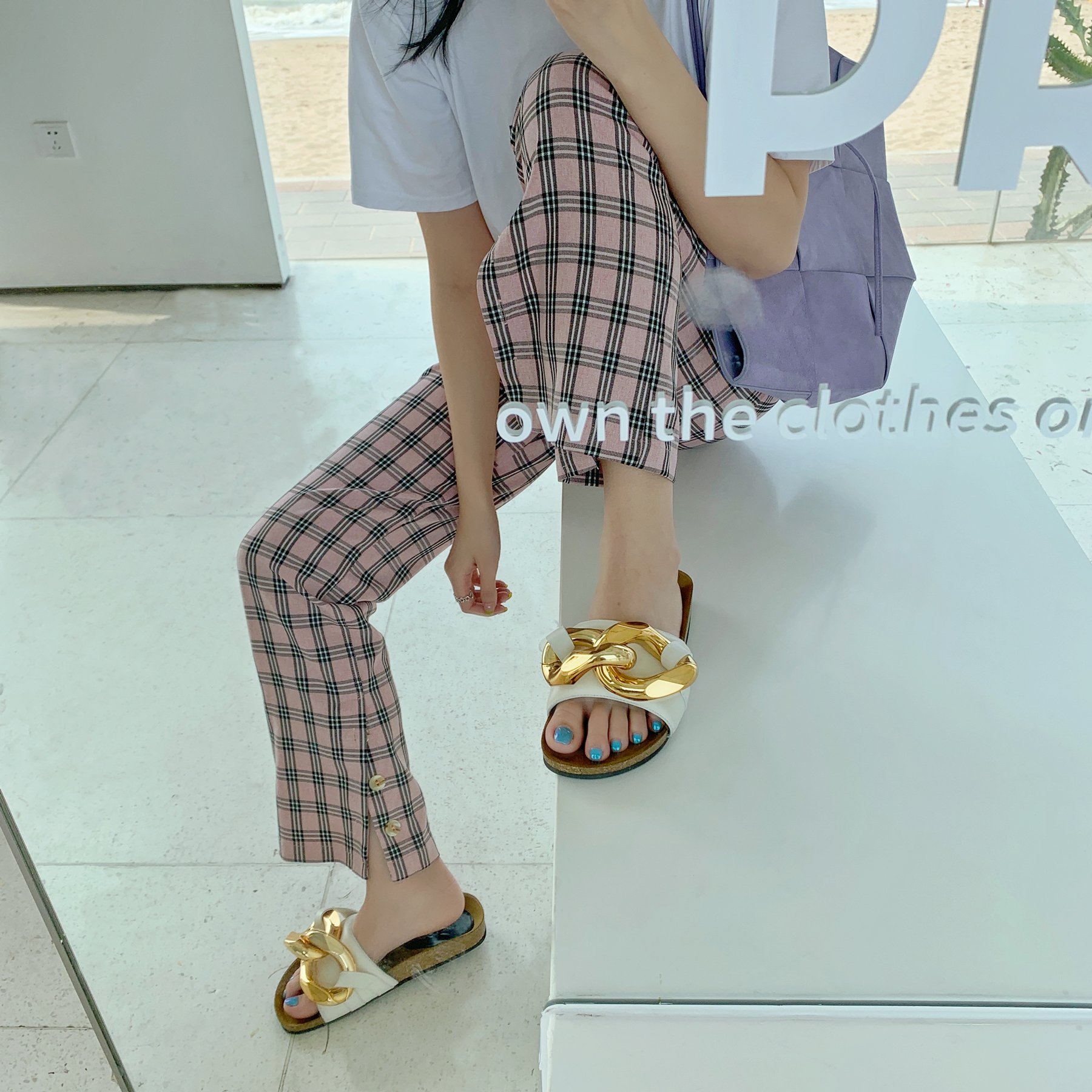 InkingPot大链条包头懒人拖鞋