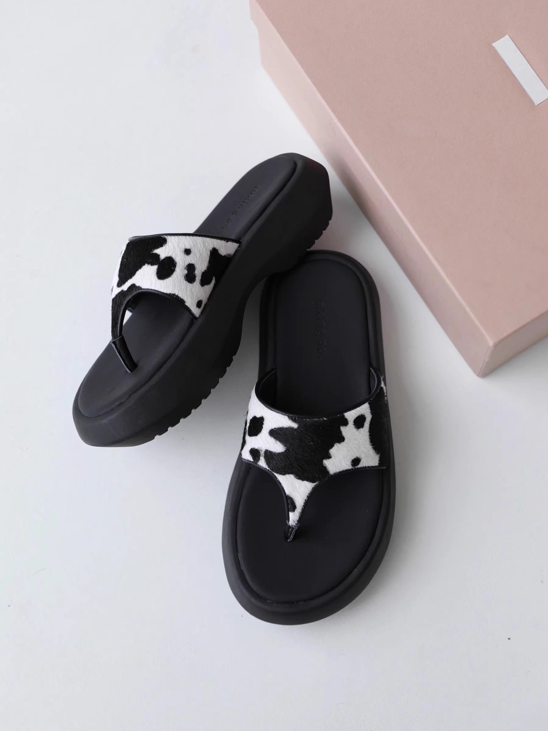 InkingPot彭姐 厚底人字拖轻便增高夏季度假风真皮沙滩拖鞋女外穿,女鞋,人字拖,淘宝优惠券,粉丝福利购,淘宝优惠卷