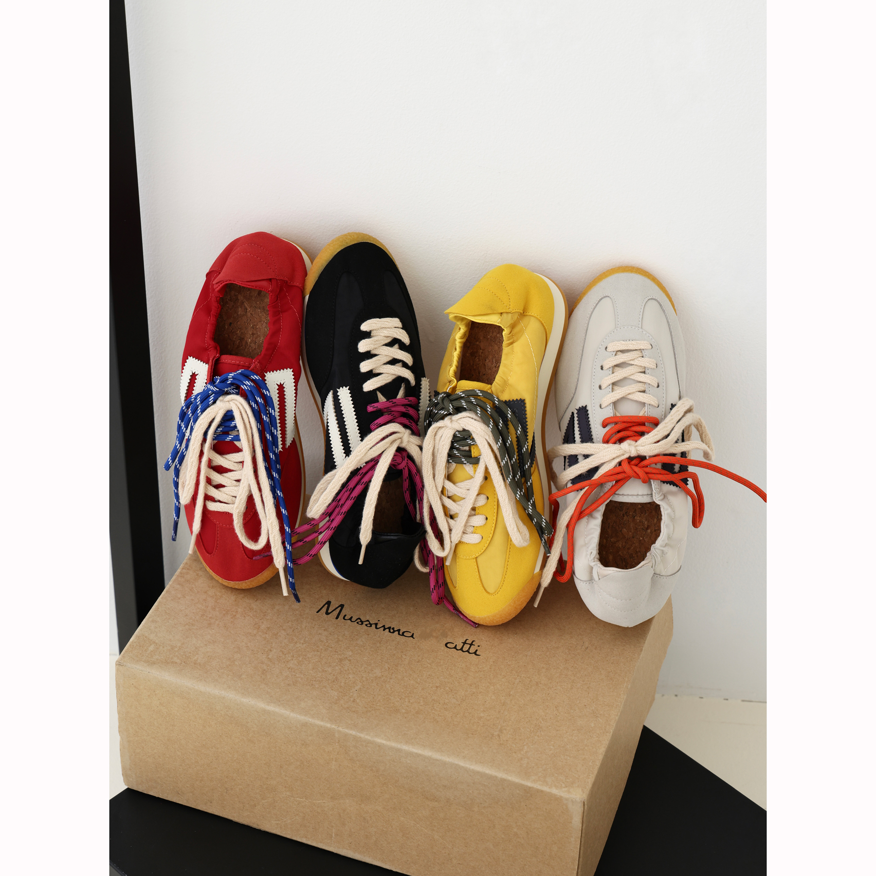 彭姐复古拼色德训鞋女系带休闲鞋