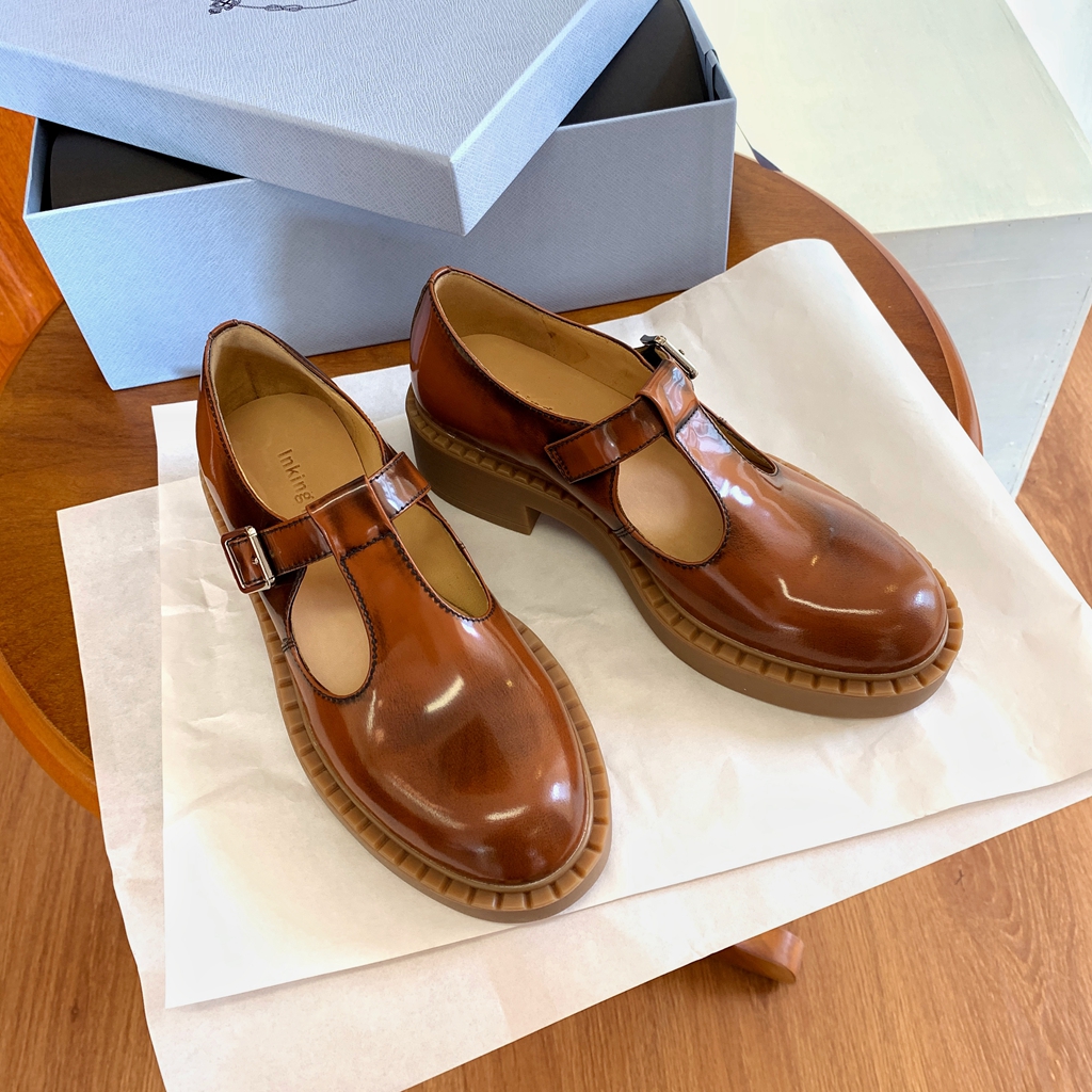 彭姐英伦风皮鞋玛丽珍鞋厚底单鞋