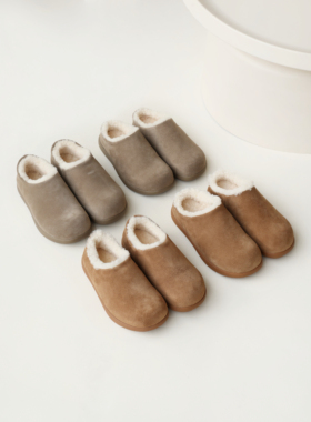 InkingPot彭姐 羊皮毛一体保暖小土豆勃肯鞋女一脚蹬毛毛懒人拖鞋