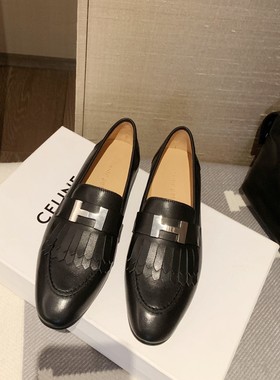 Inking Pot彭姐流苏复古真皮单鞋乐福鞋平跟低跟懒人鞋英伦风舒适