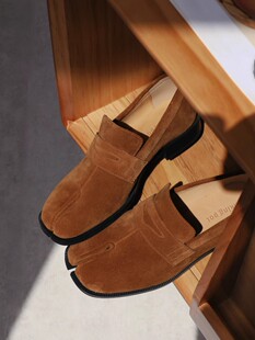 女 真皮厚底乐福鞋 InkingPot彭姐 英伦风复古一脚蹬tabi分趾猪蹄鞋